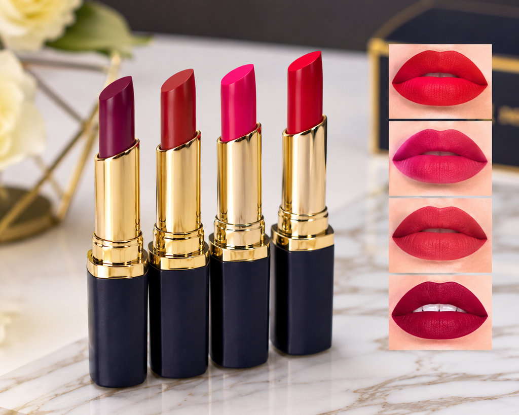 4-Piece Matte Lipstick Set – Long-Wear Lip Color Collection